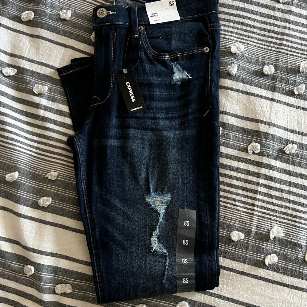 Express Legging jeans dark wash size 8S. Brand new